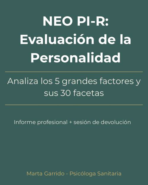 Portada del test NEO PIR para evaluación de la personalidad — Modelo de los Cinco Grandes Factores