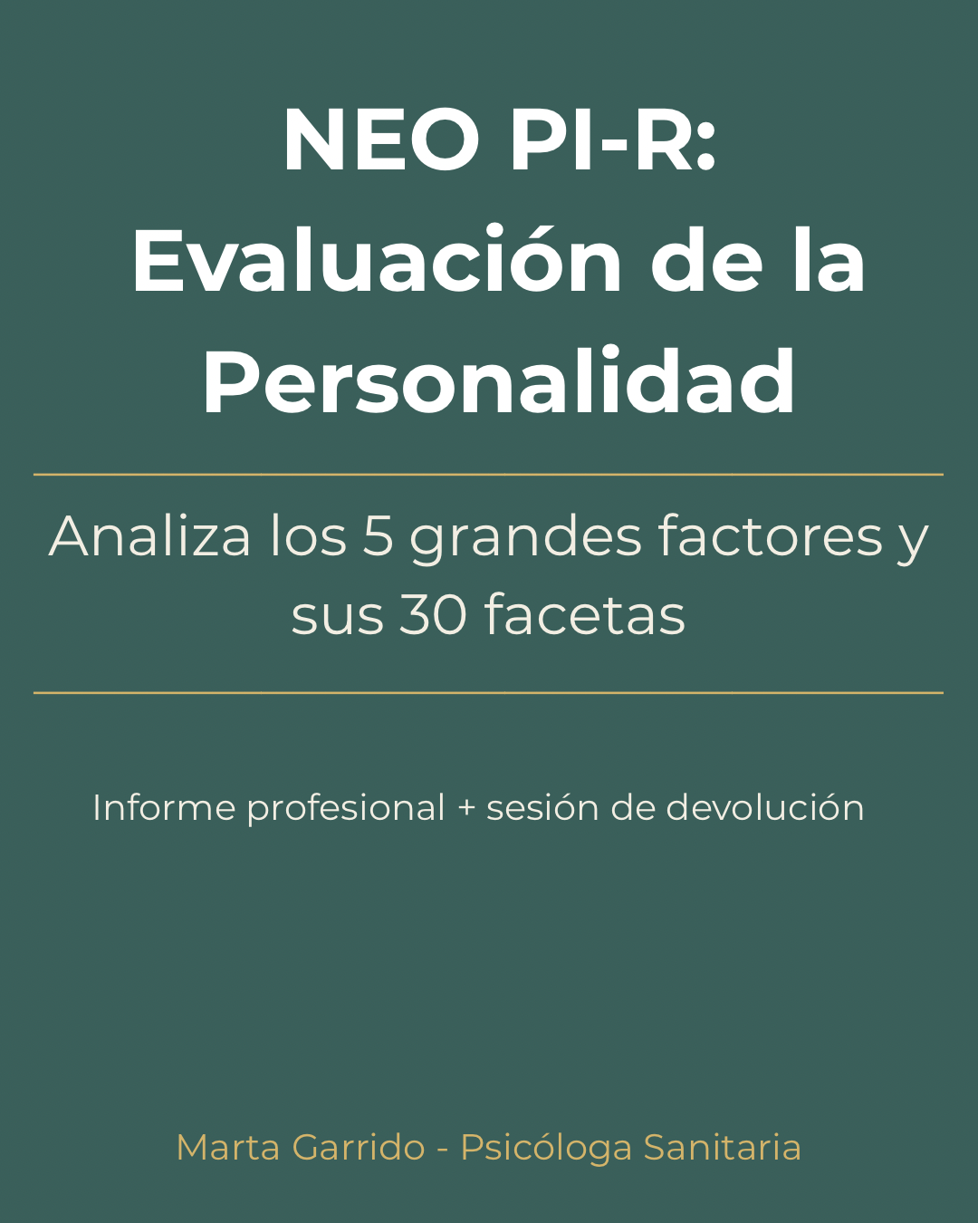 Portada del test NEO PIR para evaluación de la personalidad — Modelo de los Cinco Grandes Factores
