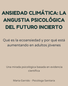 Portada vertical del artículo “Ansiedad climática”: ecoansiedad, síntomas y claves para gestionarla.