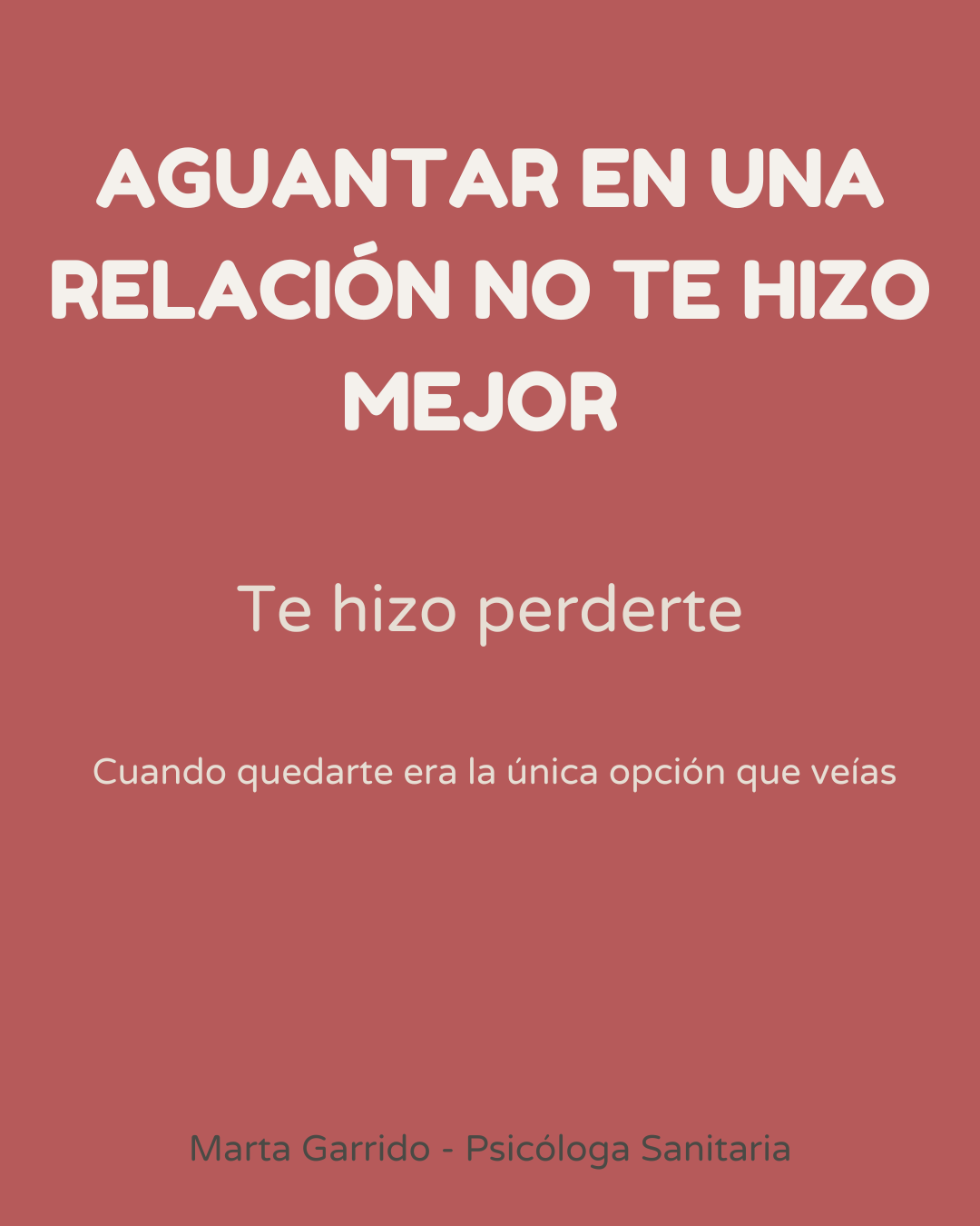 Persona atrapada en una relación donde irse no parece posible