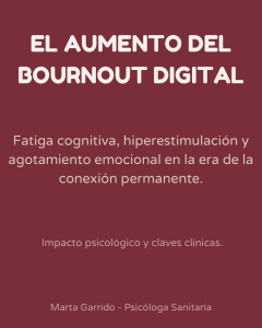 Ilustración/imagen estética que simboliza saturación mental y agotamiento por redes sociales (burnout digital).